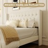HAOARA Full Size Platform Bed Frame with Button Tufted Headboard,