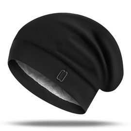 flintronic Silk Bonnet Sleep Cap, Silk Hair Cover Bonnet Adjustable, Satin Lined Beanie Unisex, Chemo Cap Hair Loss Hat, Breathable