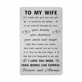 HYHYDHP Wife Mothers Day Gifts from Husband - Wedding Anniversary Card for Wife - I Love My Wife Wallet Card - Wife Valentines Day, Christmas Ideas
