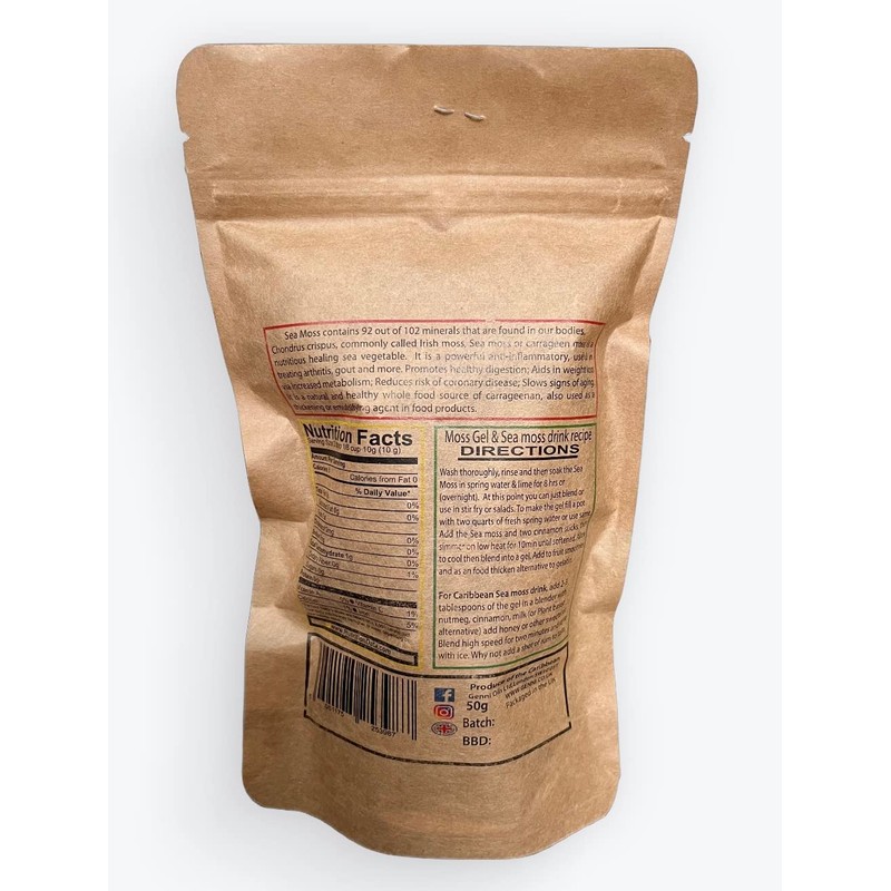 Wild crafted Sea Moss (Irish moss) from the pristine Caribbean