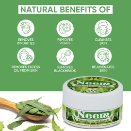Herboganic Neem Facial Scrub - Natural and Gentle Face Scrub for Deep Cleansing and Moisturizing - Vegan Skincare - 5.30 oz…
