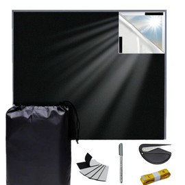 GOZINA 420D 300x145cm Blackout Blinds, Black Out Blinds Stick On for Windows, Temporary 100% Blackout Blinds, Cut to Any Size Included Tools,No Drill Blinds Blackout for Bedroom (Large(300 * 145cm))