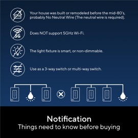 UTEC Smart Dimmer Switch, Single-Pole Smart WiFi Mesh Switch for Dimmable Bulbs, Compatible with Alexa, Google Assistant and SmartThings, 2.4GHz Wi-Fi Only, FCC/ETL Certified, No Hub Required, 2 Pack