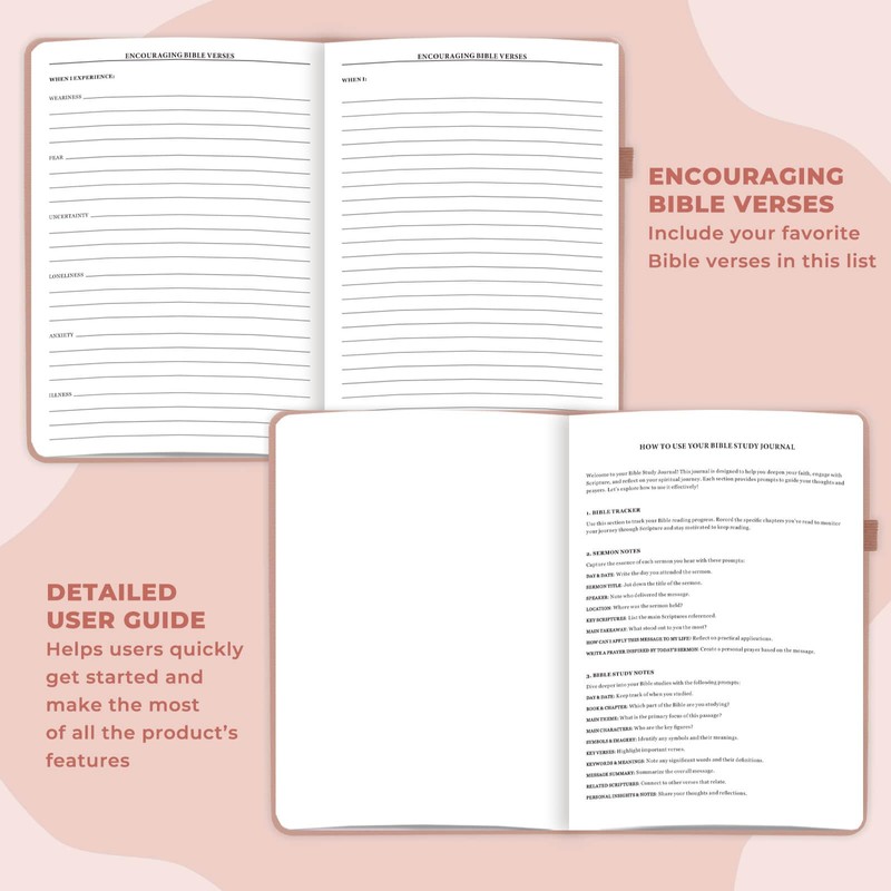 JOTFLY Bible Study Journal - Church Notes Notebook for Note