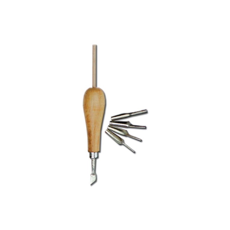 Invovart Lino Cutter Set with Wood Handle and 5 Cutters