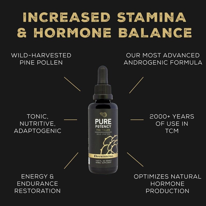 Surthrival: Pine Pollen Pure Potency Extract (1.69 fl oz), Increased
