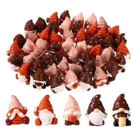 50stk Mini Kaffee GNOME, Harz Miniatur Gnomen Statuen Winzige Dekoration für Kaffeebar Landschaft Bürotisch Pflanzentöpfe Fee Garten Outdoor Garten Rasen Deko