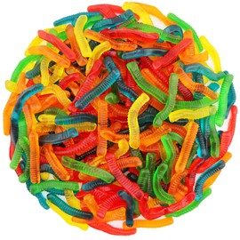 FirstChoiceCandy Sweet & Sour Gummy Worms, Multi Flavors and Solid Colors (2 Pound, Sweet Mix Fruit)