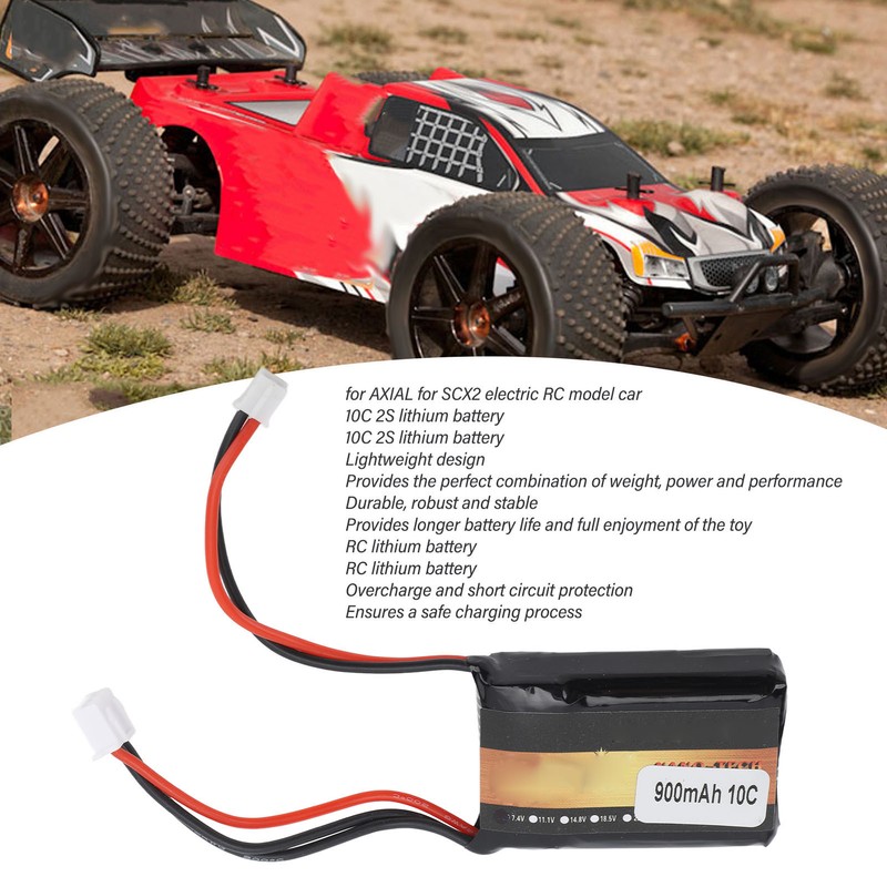7.4V 2S 900mAh Lithium Rechargeable Battery for AXIAL for SCX2