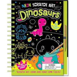Neon Scratch Art Dinosaurs