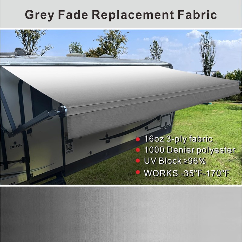 SHADEPLUS RV Awning Fabric Replacement,Camper Awning Replacement,16 oz Heavy Duty