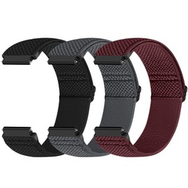 [Acortjl] Elastic Nylon Watch Band - Choose Width - 18mm, 19mm, 20mm, 22mm Watch Band Elastic Quick Release Adjustable Elastic Solo Loop Sport Nylon Replacement Wristband for Women Men, 24 mm, No
