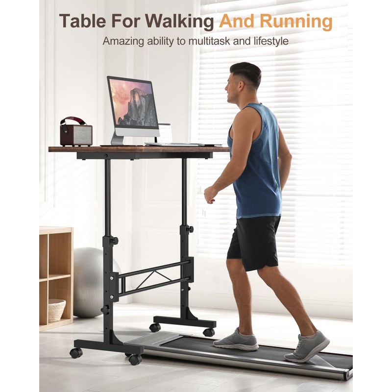 Amztabler Small Standing Desk Adjustable Height, Mobile Stand Up Desk