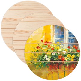 LOYORTY 3PCS 12 Inch Unfinished Wood Rounds, Round Wood Circles for Crafts, Blank Wood Slices for Cricut Projects, Door Hanger, Wood Burning, Christmas Crafts Fall Home Decor