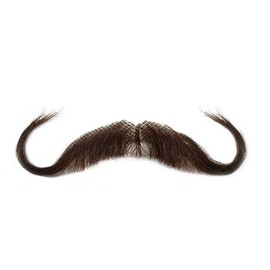 Schicksal. Cosplay Accessory, Fake Beard, Human Hair, Realistic Type, Mustache, Men's Costume, Parties, Reusable (BrownG)