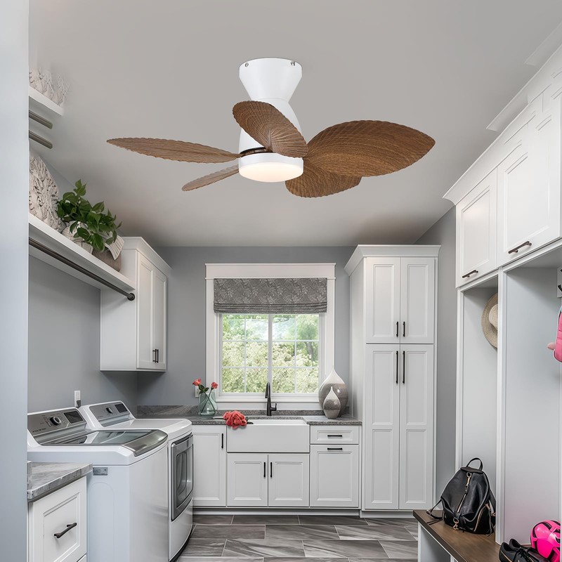 Kviflon Low Profile Ceiling Fans with Lights and Remote/APP Control,