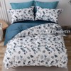 MILDLY 100% Long-Staple Cotton Duvet Cover Set Light Navy Ginkgo