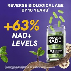 Suplemento liposomal NAD+ con resveratrol 5 en 1 NAD Resveratrol comlex con berberina y quercetina | Apoya los niveles de NAD+ antienvejecimiento y en