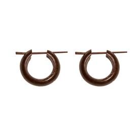 81stgeneration 17.5 cm Coconut Wooden Small Hoop Earrings - Brown Handmade Gothic Earrings - Tribal Wooden Hoop Earrings for Women and Men - Hippie Earrings - Handmade Earrings