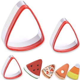 COOKIEQUE 3-Piece Candy Corn Cookie Cutter, Fall Thanksgiving Pumpkin Pie Cookie Cutters, Holiday Cookie Cutters, Unique Design with Protective Red Top PVC