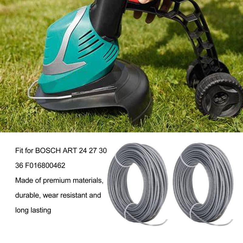 2PCS 24m 2.0mm Grass Trimmer Line, Lawn Mower Wire Rope