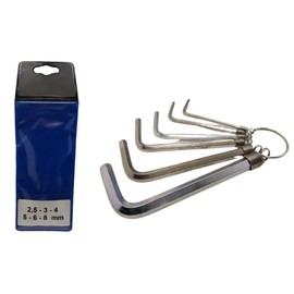 ARNDT Germany Security Hex Key Set 2.5mm-8mm (6PCS) | Double Holes Security Allen Keys | Tamper Proof Hex Key Set | Chromium Vanadium Zinc Plated Steel