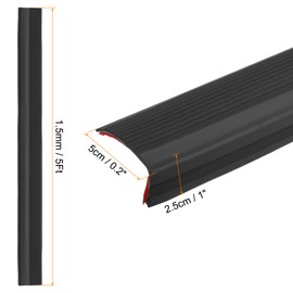 uxcell 5Ft Stair Nosing, 2.5cm PVC Self Adhesive Stair Edges Protector L Shape Stair Edging Stair Steps Edges Trim for Outdoor Indoor Stair, Black