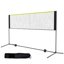 VEVOR Badminton Net, Height Adjustable Volleyball Net, 10ft Wide Foldable Pickleball Net, Portable Easy Setup Tennis Net Set with Poles, Stand and Carry Bag, for Kids Backyard Game Indoor Outdoor Use