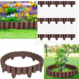Citrine Garden Half Round Arc-Shaped Arched Landscaping Fence Liner Lawn Edge Barrier 15 Sets (45pcs) Landscape Panel，10ft Total
