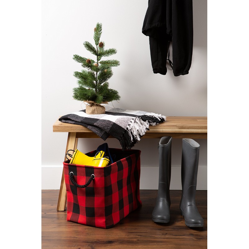 DII Buffalo Check Storage Collection Collapsible Bin with Handles, Medium