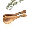 Global Crafts Small 8-inch Olive Wood Kenyan Salad Servers with
