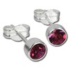 Stud Earrings Zirconia 925 Sterling Silver Fuschia SilberDream SDO503A
