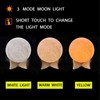 Moon Lamp, Moon Light 3 Color LED Moon Night Light