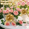 6 Pcs 6 Inch Double-Layered Pull Bows, Organza Ribbon Gold