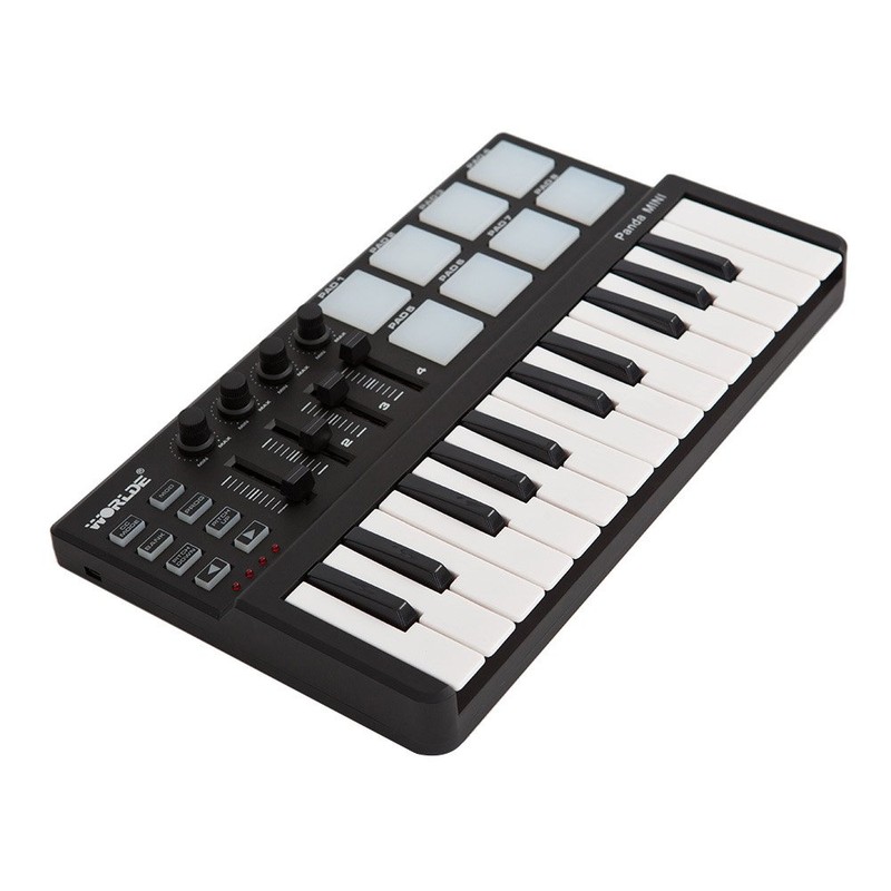 Btuty Mini 25-Key Midi Keyboard Controller With 8 Velocity-Sensitive Drum