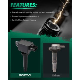 SCITOO Ignition Coil Coils Pack fits for Mazda MX-5 Miata 2.0L 2016-2018 for CX-9 2.5L 2016-2018 for CX-3 2.0L 2016-2019 for 6/3 2.5L 2014-2019 for 3 2.0L 2012-2018 UF805 UF656T set of 4