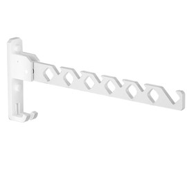 Folding Laundry Clothes Hanger Rack, Laundry Room Clothes Dryer Hanger Wall Mounted Space Saving Drying Rack, Foldable 180°Rotation, 3 Gear Position Adjustment Clothes Hangers Holders White 1 Pack