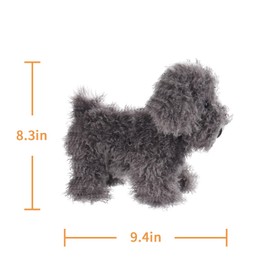 Apricot Lamb Toys Plush Dark Grey Poodle Dog Stuffed Animal Soft Cuddly Perfect for Kids 8.3 Inches