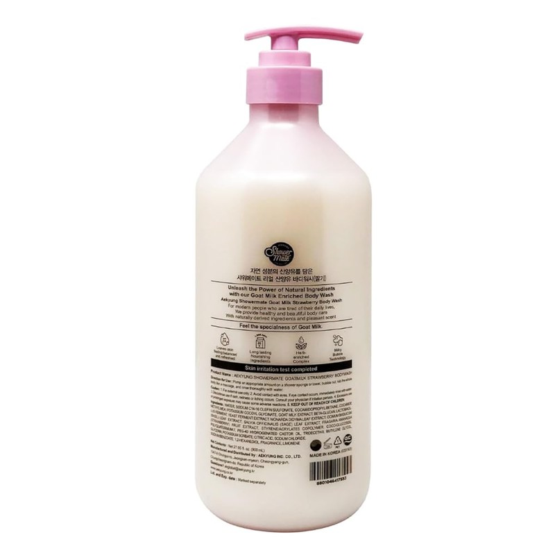 SHOWERMATE Goat Milk Body Wash Strawberry 27 fl oz /