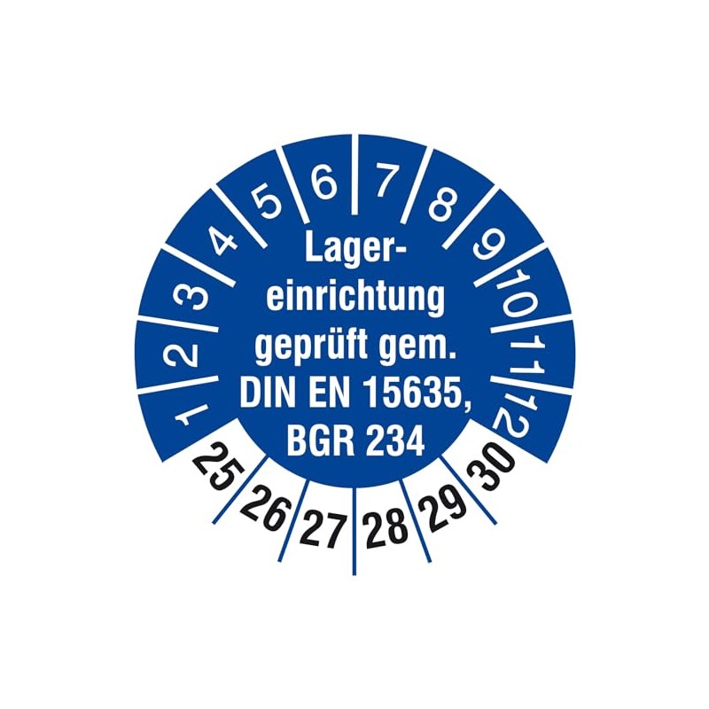 200 Test Labels 30 mm Storage Equipment Tested DIN EN