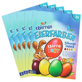 com-four® 25 x Egg Colours Strong - Easy Cold Dye Eggs - Liquid, Strong Egg Colours for White and Brown Eggs - Liquid Easter Egg Colour (0025 Pieces - Strong)