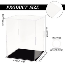 FINGERINSPIRE Mini Helmet Display Case with 13 Rubber 16.5 x 16.5 x 20.5 cm Assembleable Dustproof Box Made of Transparent Acrylic Transparent Waterproof Protection Display Case for Basketball Model