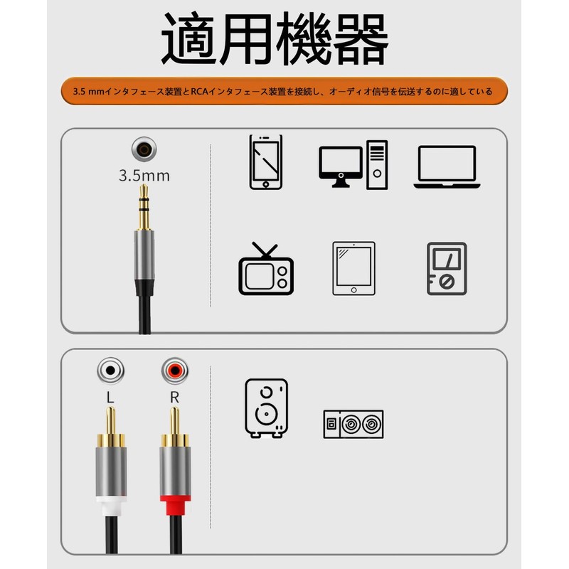 SZSL RCA 3.5mm Converter Audio Cable, 3.5mm Stereo Mini Plug,