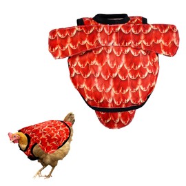 Chicken Saddles for Hens, Chicken Apron Back Protector Hen Mating Saddle Back Cover with Adjustable Shoulder Straps for Hens Pecking & Mating Protection (Red)