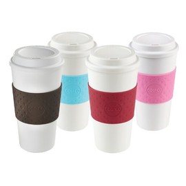 Copco Acadia Reusable To Go Mug, 16-ounce Capacity 4-pack (Pink, Azure, Brown, Red)