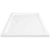 vidaXL Rectangular Shower Base Tray in High-Gloss White ABS, Fiberglass
