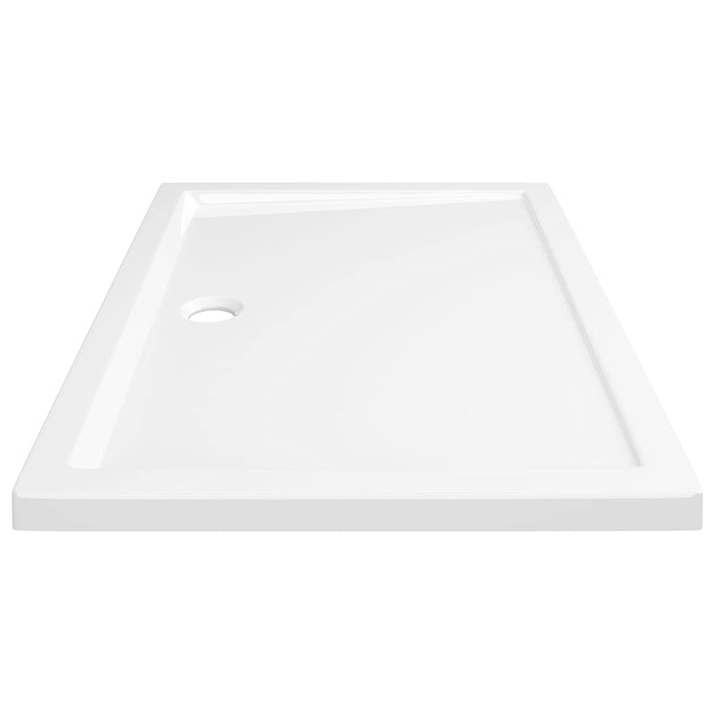 vidaXL Rectangular Shower Base Tray in High-Gloss White ABS, Fiberglass