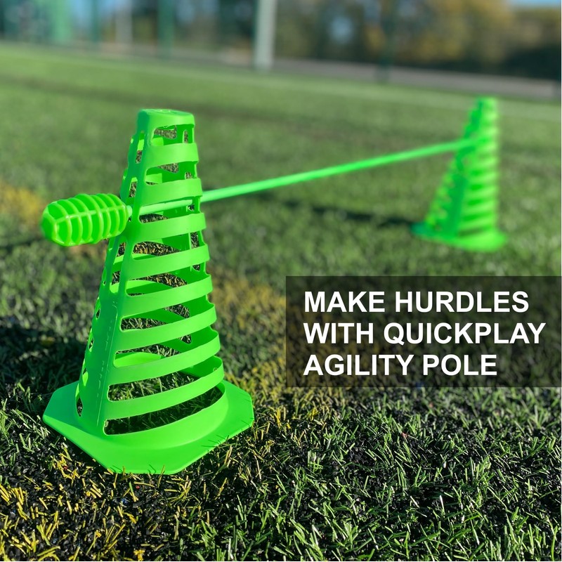 QUICKPLAY Collapsible 9' Training Sports Cones | Slotted Soccer Cones