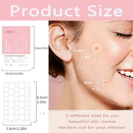 wakouter Pimple Patches, Miracle Invisible Spot Cover, Hydrocolloid Acne for Face and Zits Absorbing Patch, For Covering Zits and Blemishes, Spot Stickers for Facial Sticker, 2 Sizes (108Count)