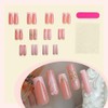FIEONCIY Press on Nails Coffin Long Length Acrylic Glossy Full